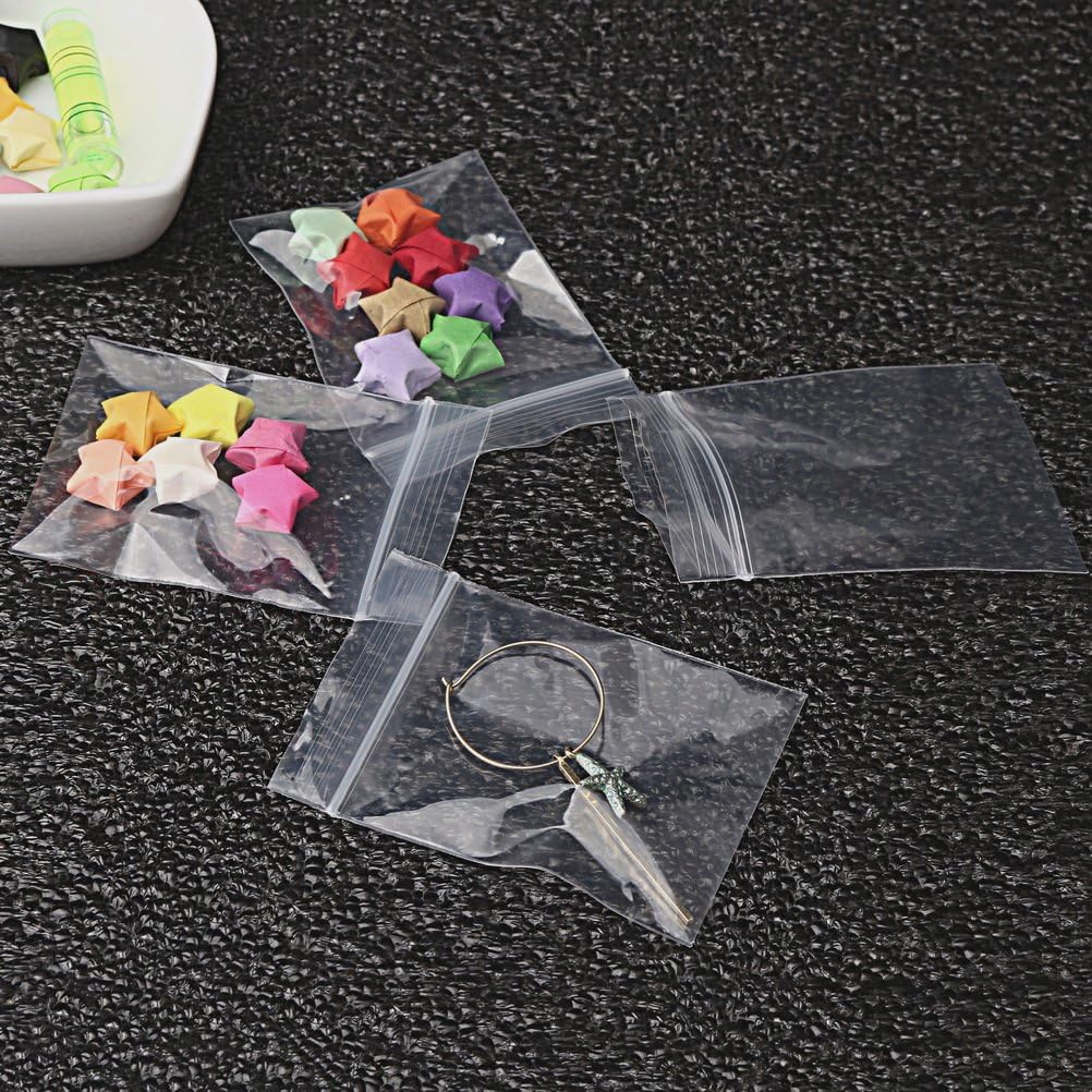 100 PCS Small Plastic Bags, 2" x 2.76" Resealable Zipper Poly Bags Mini Plastic Bags Clear Small Jewelry Bags for Jewelry, Screws, Storage