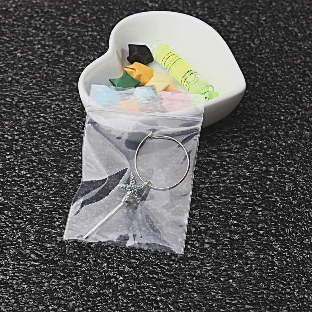 100 PCS Small Plastic Bags, 2" x 2.76" Resealable Zipper Poly Bags Mini Plastic Bags Clear Small Jewelry Bags for Jewelry, Screws, Storage