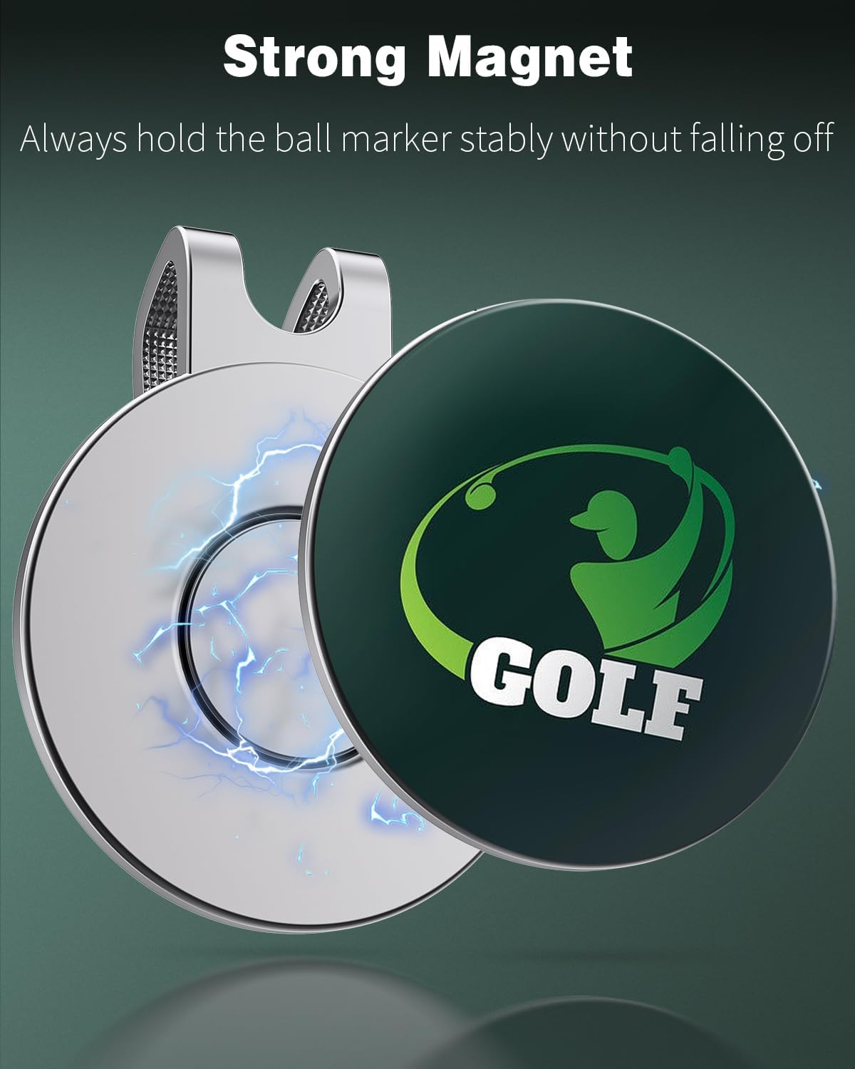 Golf Hat Clips Magnetic Golf Ball Marker Holders for Golf Hats Caps Pants Gloves Bags Visors Belts Nickel-Plated Alloy Clips for Metal Golf Ball Markers Ball Marker Not Included