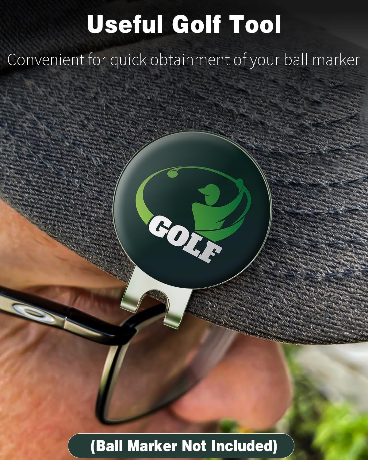 Golf Hat Clips Magnetic Golf Ball Marker Holders for Golf Hats Caps Pants Gloves Bags Visors Belts Nickel-Plated Alloy Clips for Metal Golf Ball Markers Ball Marker Not Included