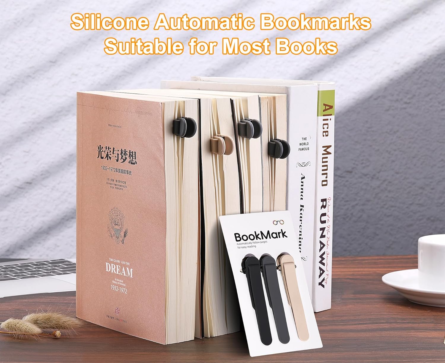 3Pcs Automatic Bookmark, Silicone Smart Book Marks for Reading Women, Men, Kids,Cute Unique Book Markers Bookmark Clip Reading Accessories Gifts for Book Lovers 1 Dark Grey+1 Light Grey+1 Beige