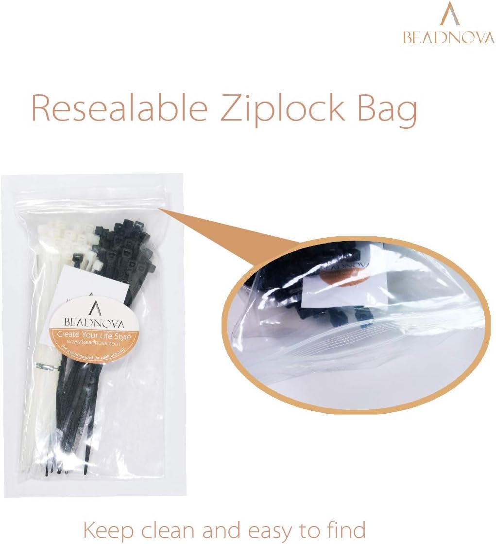Cable Ties 100 Pcs Wraps Zip Ties Heavy Duty for Multi-Purpose 6 Inch, Black and White, 50pcs for Each