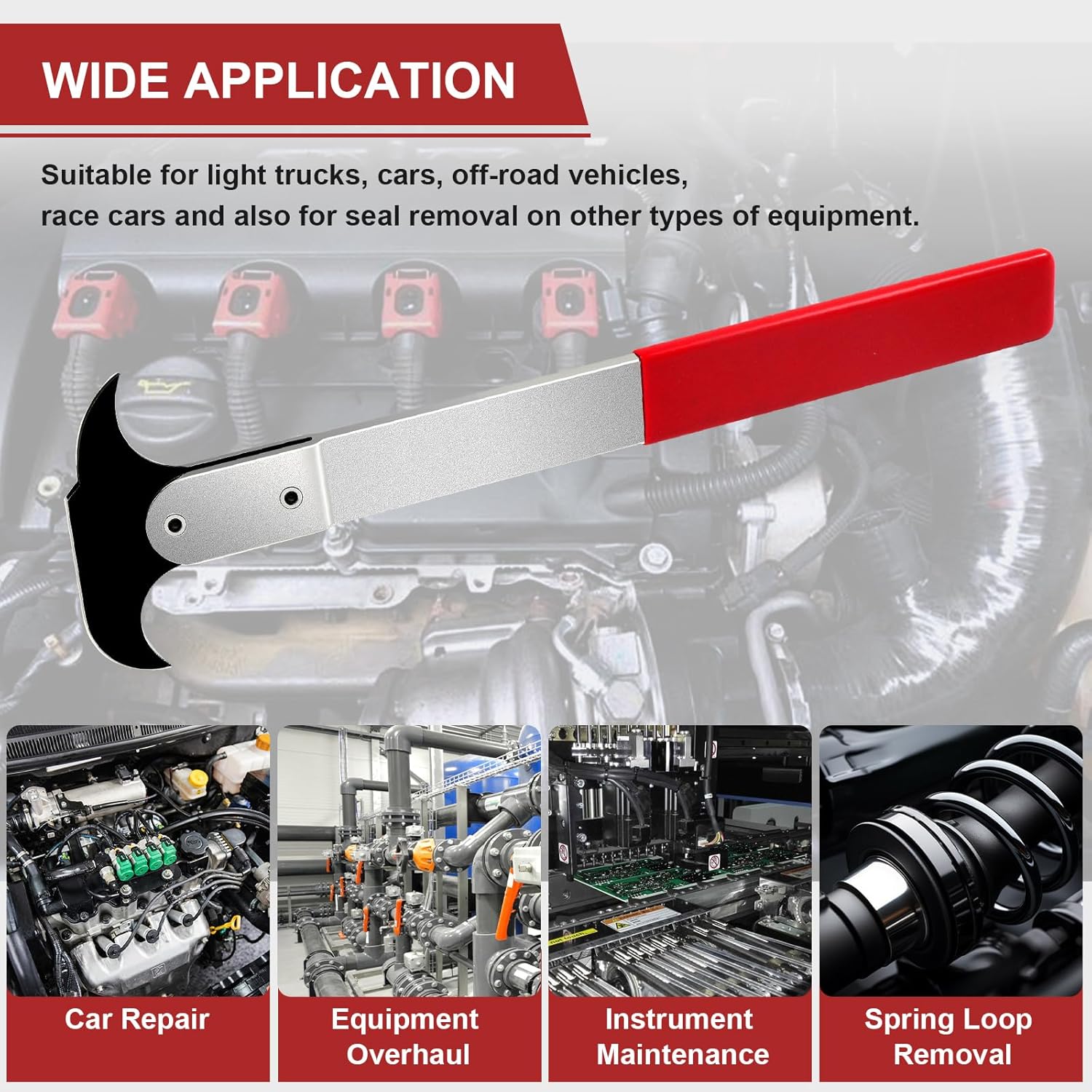 Seal Puller, 3rd Generation Oil Seal Removal Tool with 30% Thicker Dual Hook Tips and Heat-Treated Steel, Seal Puller Tool Perfect for Car, SUV, Light Truck and Machine Repair