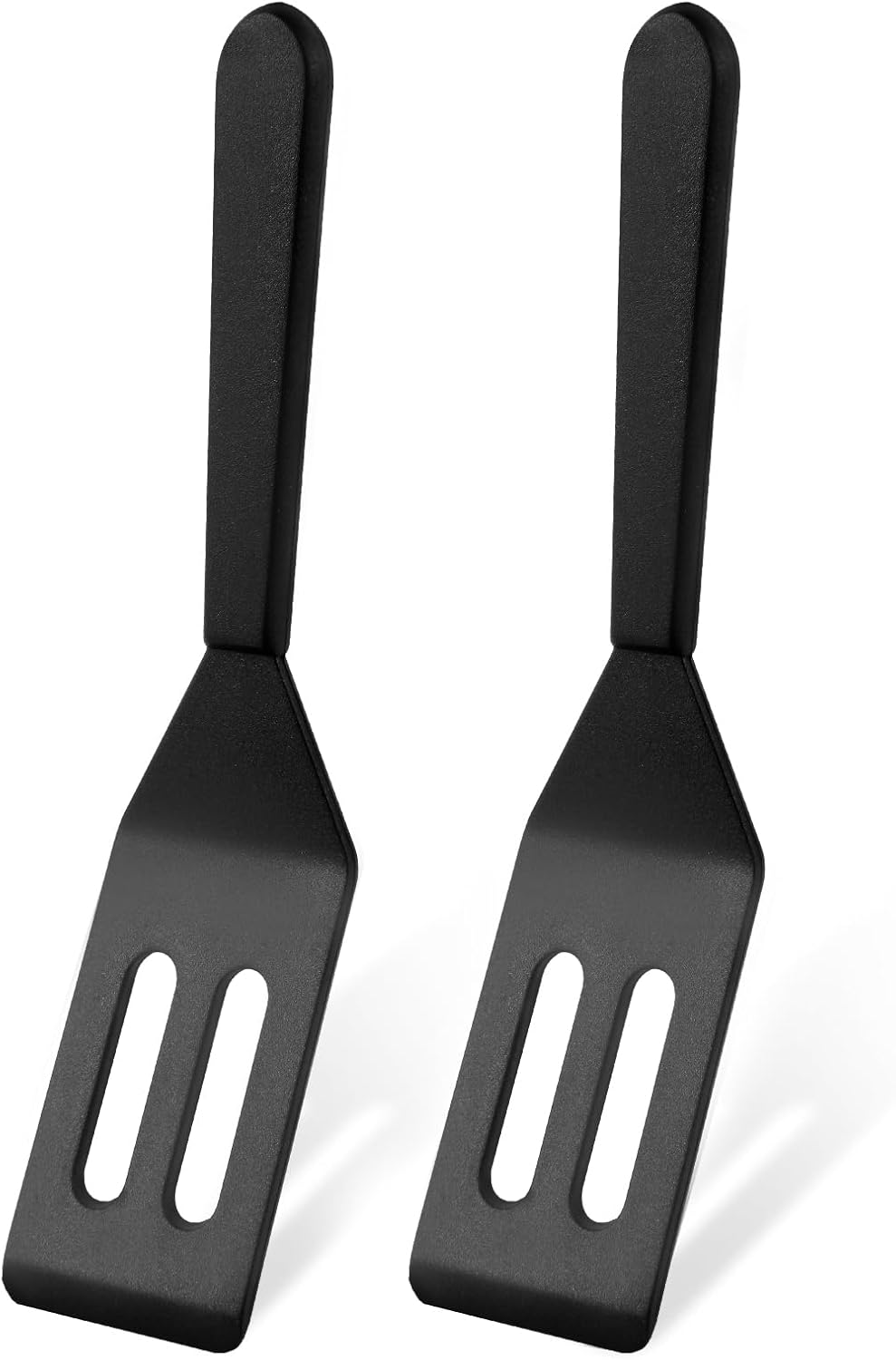 【2 Pack】 Small Spatula for Nonstick Cookware Mini Spatulas for kitchen Use,Heat-Resistant Silicone Thin Spatula Cooking Baking Black-2