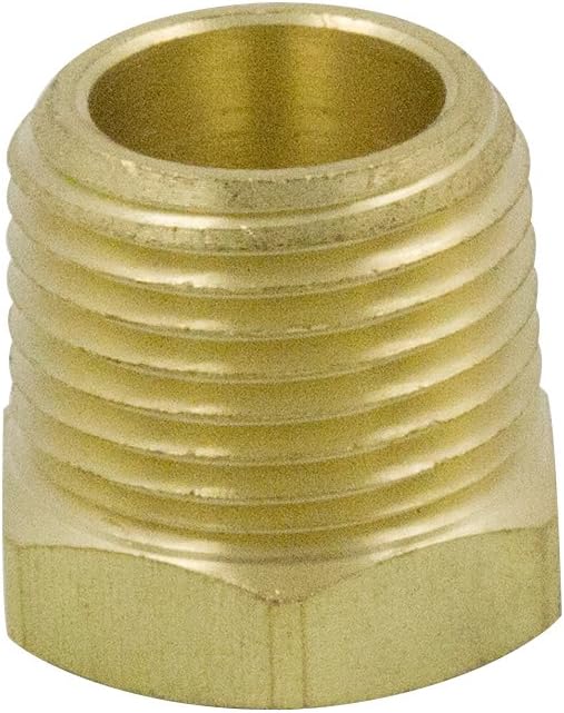 1/4" NPT Male to 1/8" NPT Female Brass Reducer Bushing Forged Hex Head Pipe Fitting 1200psi Pack of 2