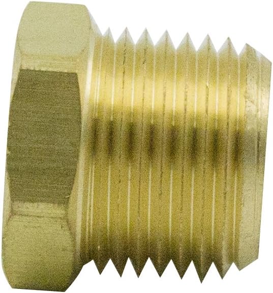 1/4" NPT Male to 1/8" NPT Female Brass Reducer Bushing Forged Hex Head Pipe Fitting 1200psi Pack of 2