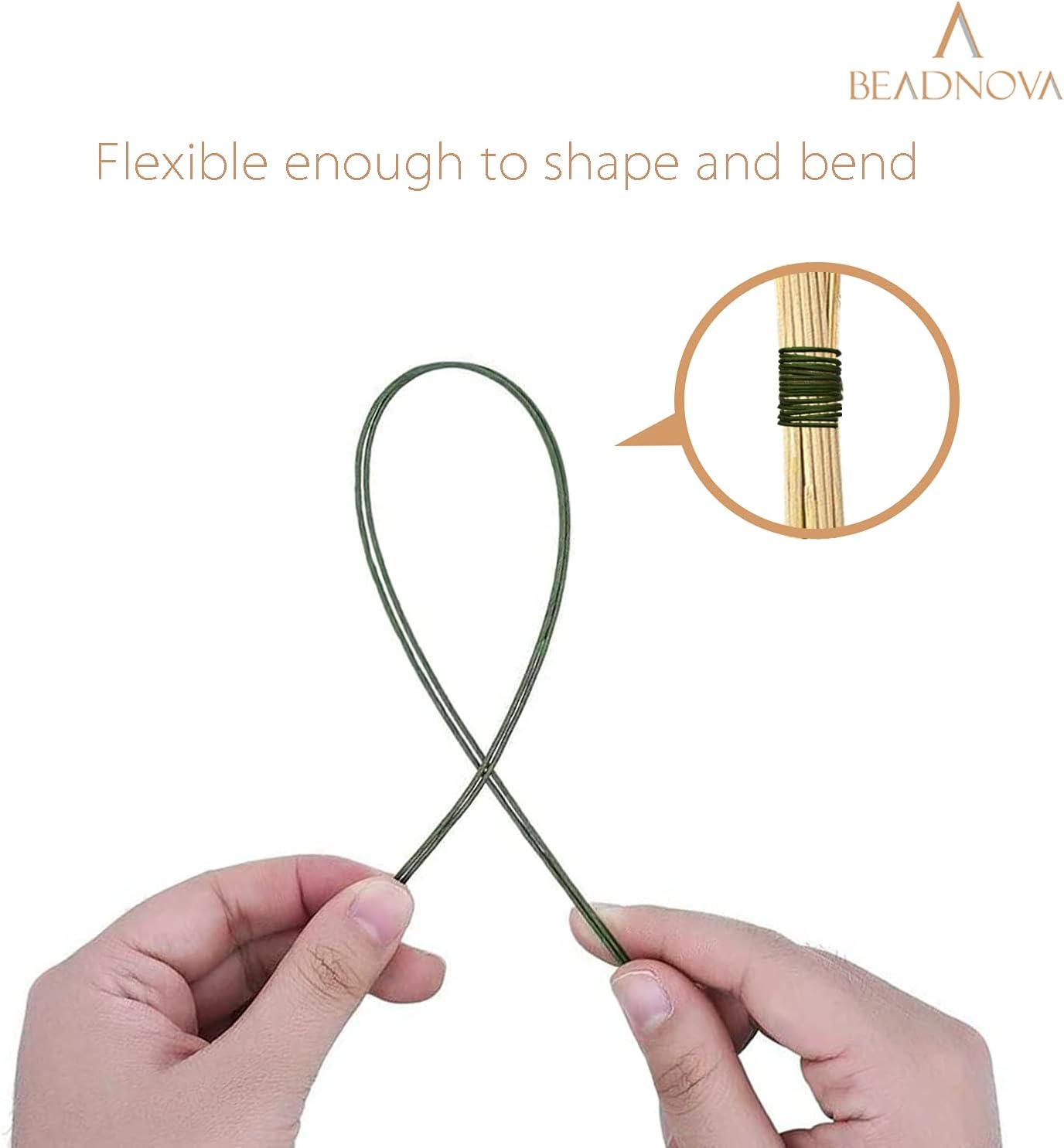 Floral Stem Wire 50pcs 22 Gauge Fake Flower Stems Green Floral Wire for Flower Arrangement Florist DIY Bouquet Dark Green, 50 Pcs