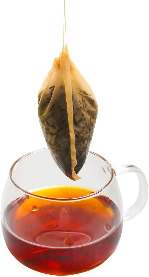 Tea Filter bags, safe and natural material, disposable tea infuser, empty tea bag with drawstring for loose leaf tea, set of 100 3.15 x 3.94 inch White
