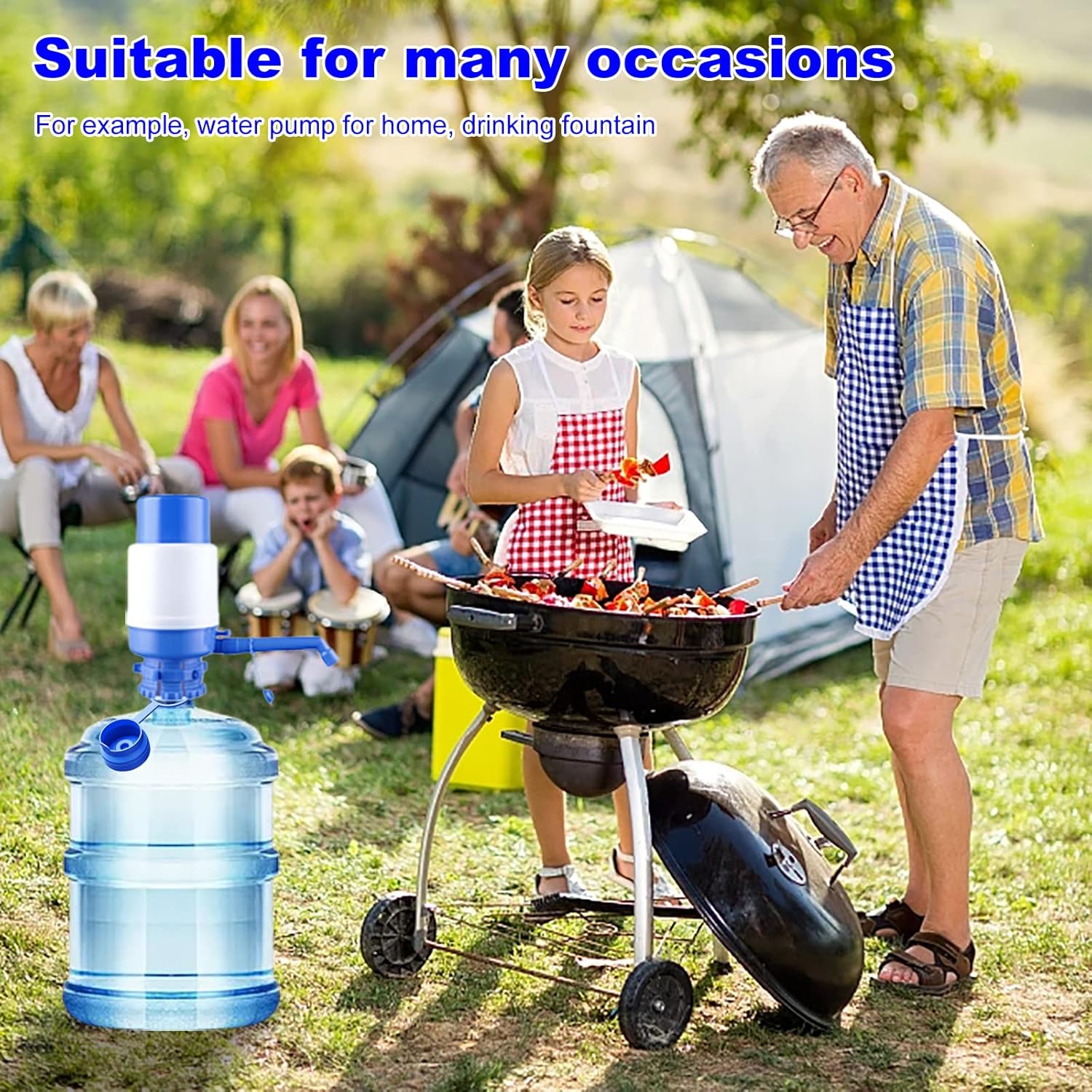 3 & 5 Gallon Water Jug Cap Reusable, Food Grade Silicone Replacement Gallon Caps for 55mm Standard/Screw/Crown Tops Water Bottle and Water Dispensers, Non-Spill Lids for Anti-Splash, Leak Free 3PCS