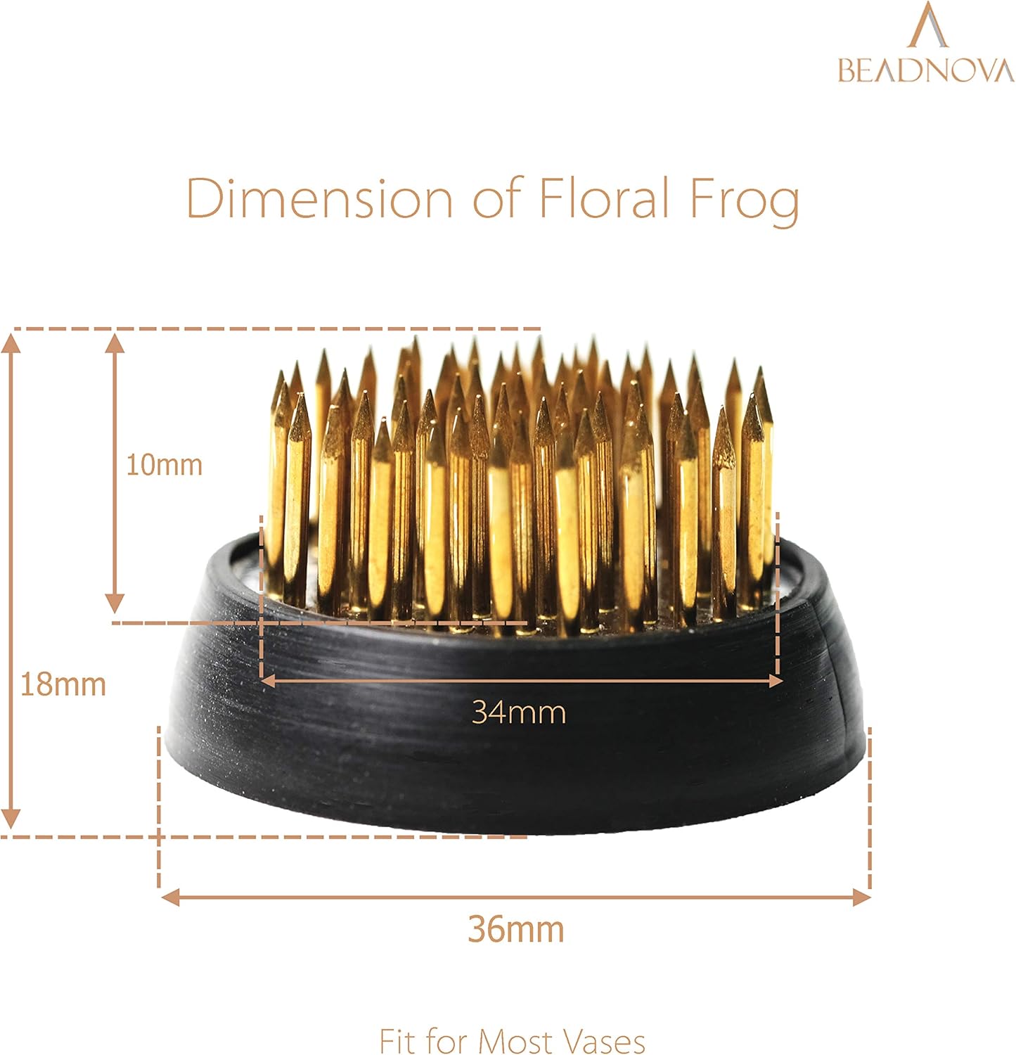 Flower Frog Ikebana Kenzan with Rubber Gasket Floral Frog for Arrangements Ikebana Vase 1.3 Inch/34mm, 1pcs