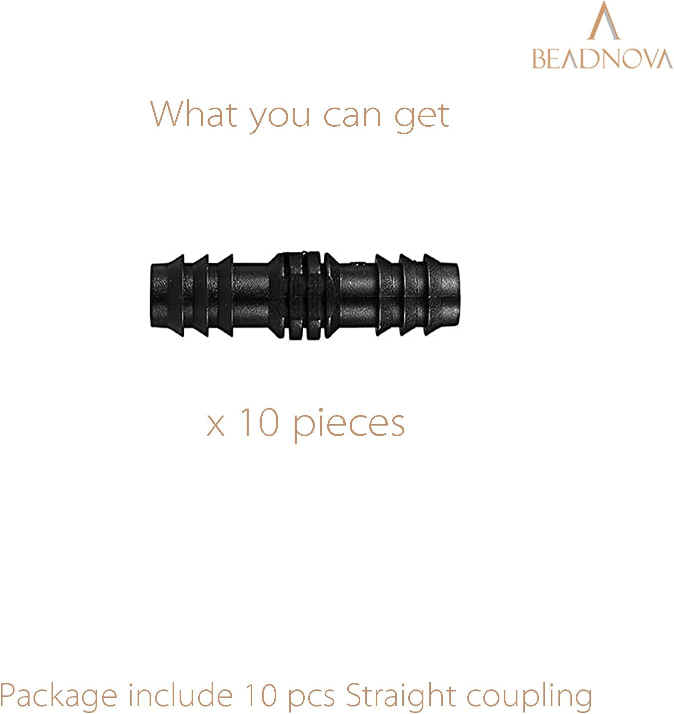 Drip Irrigation Parts 10 Pcs 1/2 Inch Barbed Straight Couplings Fittings Drip Line Connectors for 1/2 Inch Irrigation Tubing Garden Watering System 10pcs