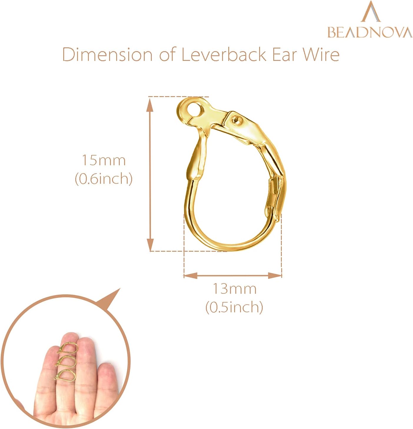 Leverback Earring Hooks 60pcs French Ear Wire Lever Back Earwire for Jewelry Making Crafting Gold