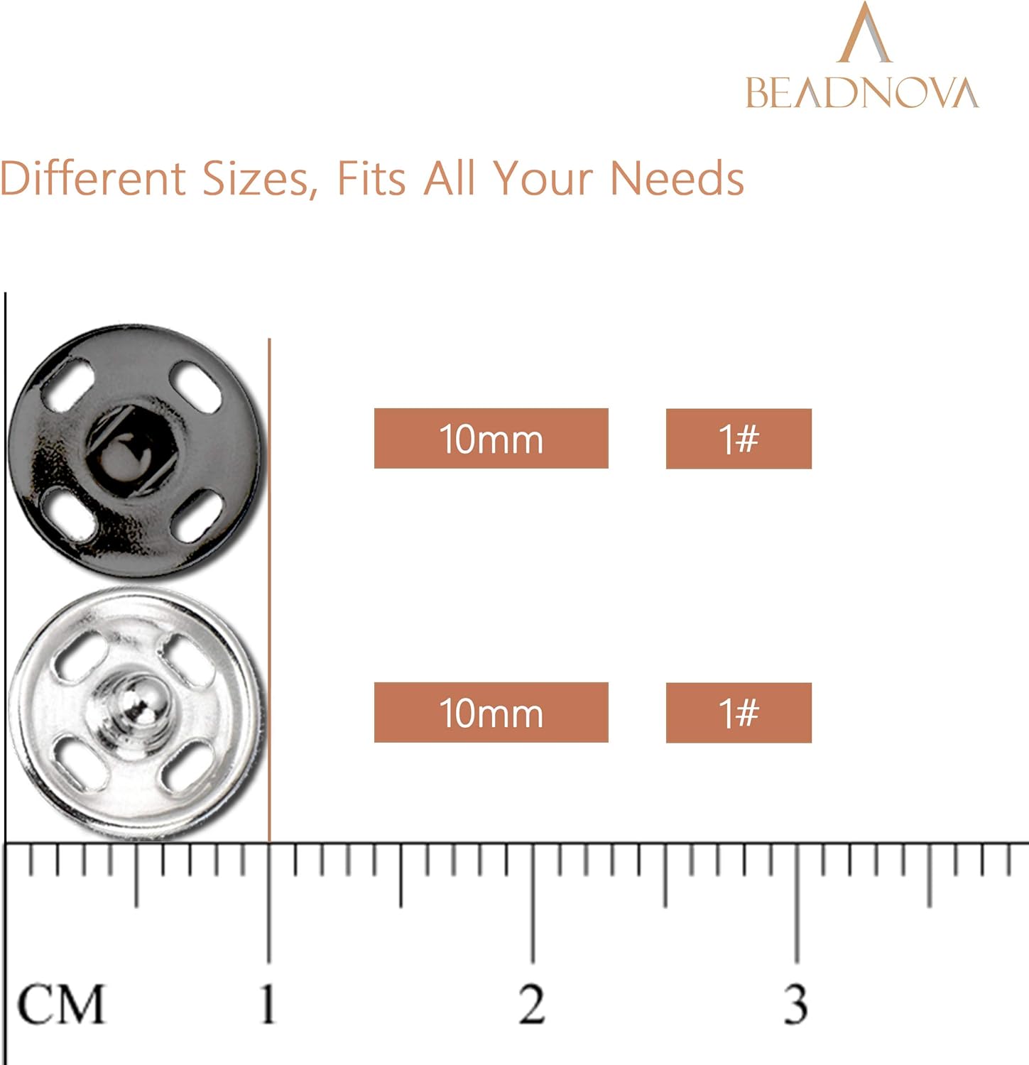 Snaps Buttons for Sewing Button Press Sewing Tools Snap Fasteners Kit for Clothes 100 Sets, 2 Colors