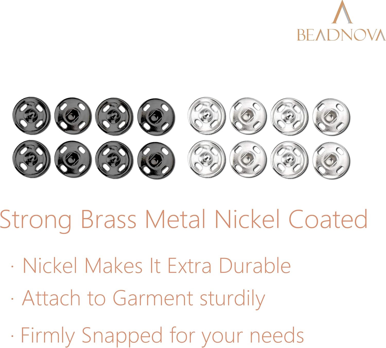 Snaps Buttons for Sewing Button Press Sewing Tools Snap Fasteners Kit for Clothes 100 Sets, 2 Colors
