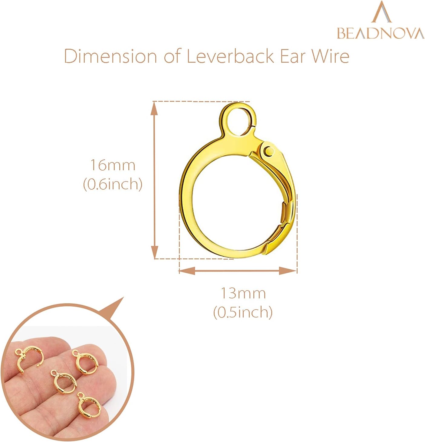 Leverback Earring Hooks 60pcs French Ear Wire Lever Back Earwire for Jewelry Making Crafting Gold