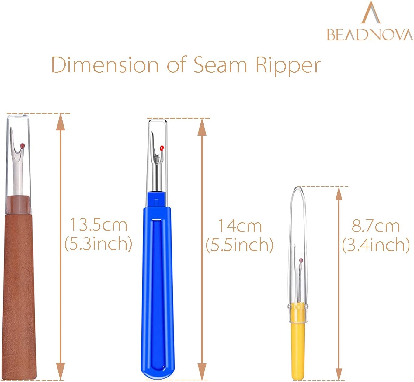 Seam Ripper 8pcs Thread Cutter Stitch Remover Small and Large Thread Remover Stitch Eraser Tag Ripper for Clothes Crafting Embroidery 3 Styles
