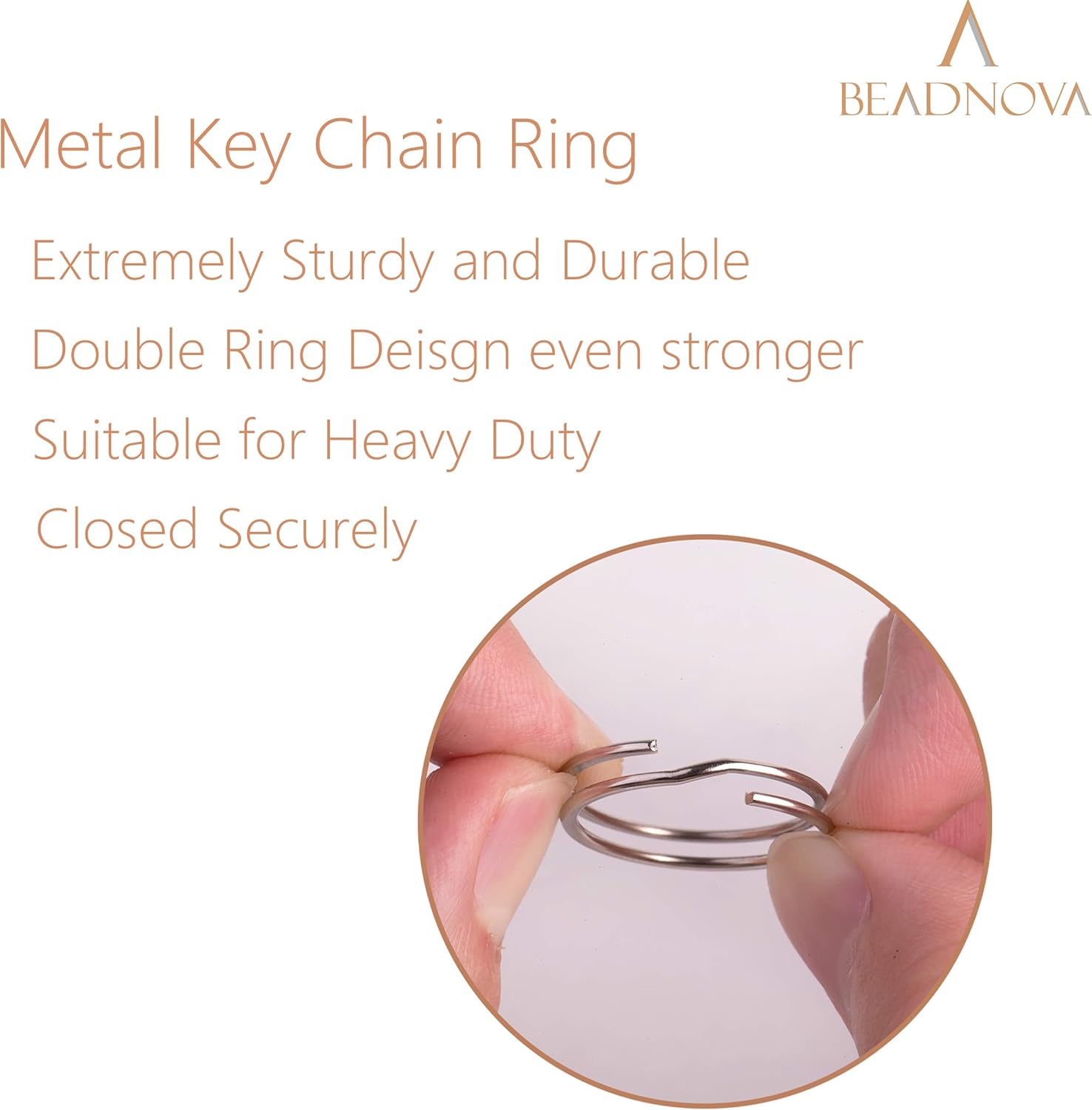 Key Chain Ring Metal Split Ring for Dog Tag and Keys Organization 32mm, 30pcs