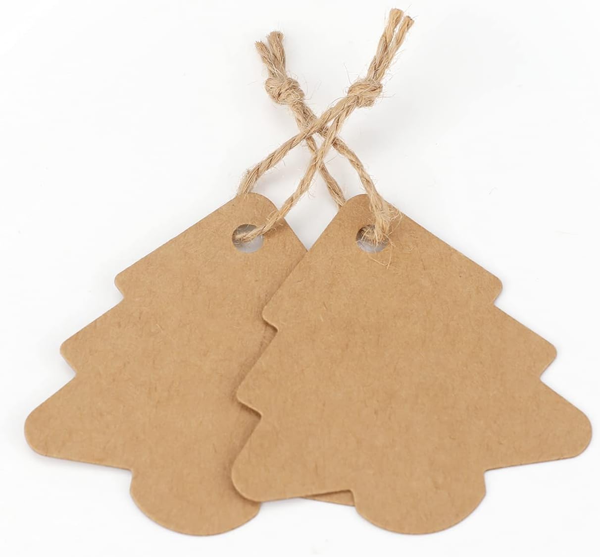 Christmas Tree Gift Tags,Gift Wrap Tags,100 Pcs Kraft Paper Gift Tag with String,Blank Craft Gift Tag with Natural Jute Twine String