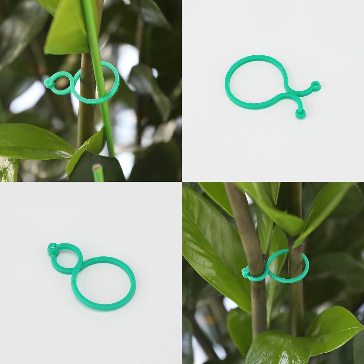 Garden Plant Support Clips 100Pcs Green Tomato Clips Vegetables Vine Flower Clips Garden Clips For Climbing Plants, Securing Plants