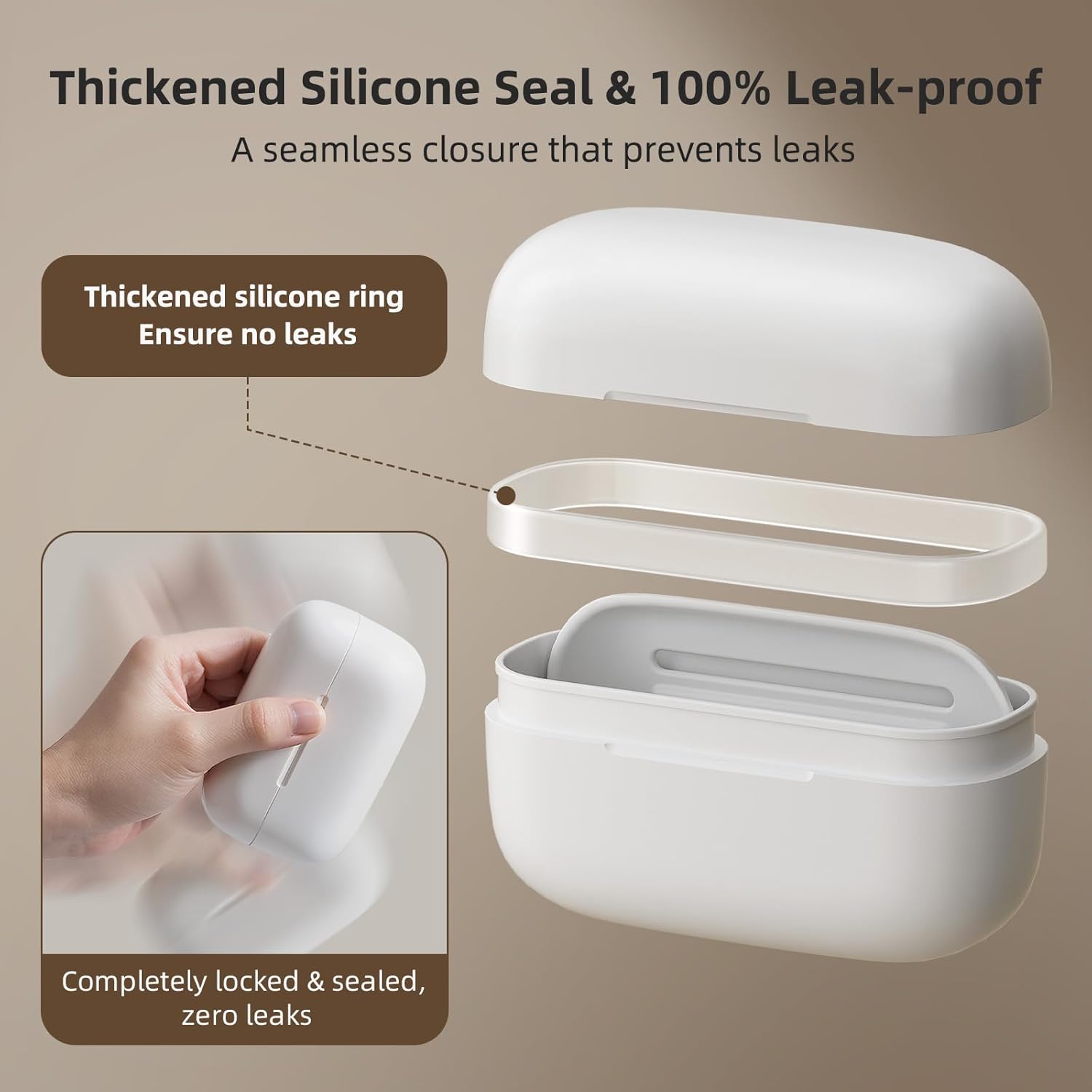 Leakproof Travel Soap Case, Compact Bar Soap Travel Case with Lid, Portable Soap Container Essentials with Drainage Layer for Traveling, Bathroom, Shower, Gym, Camping
