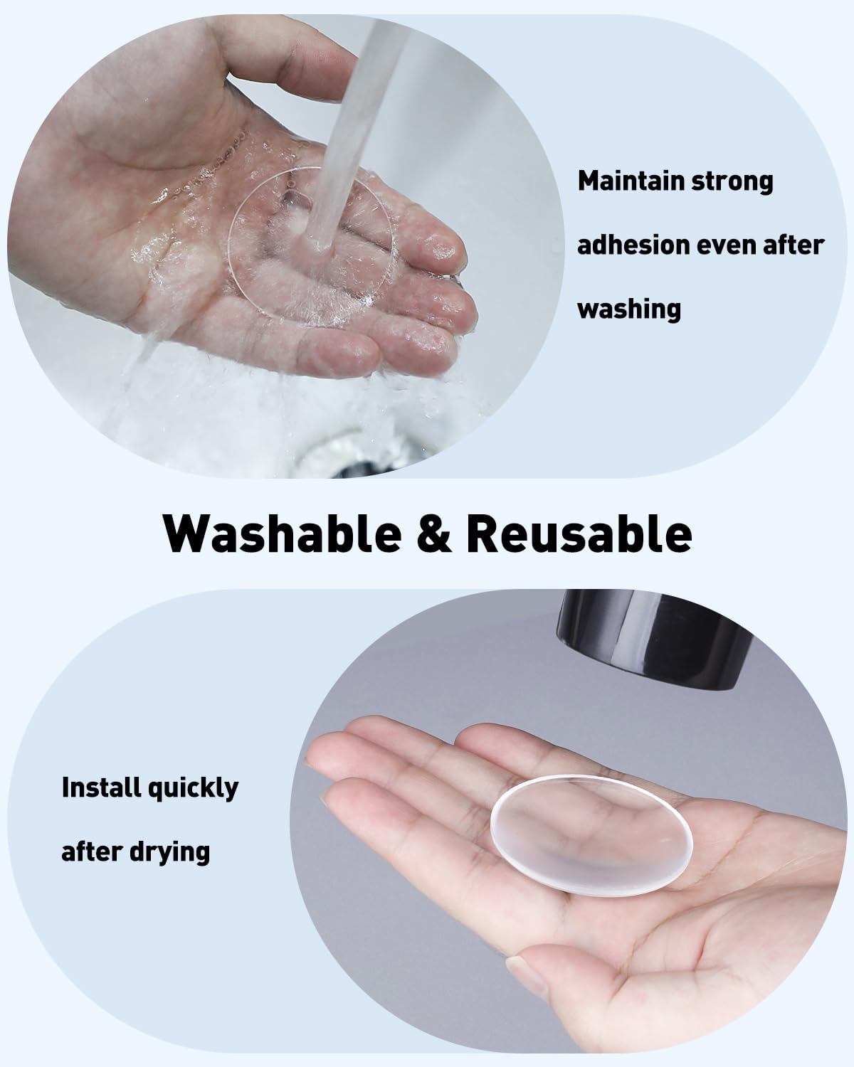 8 Pcs Door Stoppers for Wall, Adhesive Door Knob Wall Protector, Clear Wall Protectors from Door Knobs, Reusable Door Bumpers for Handle Shower Cabinet Home & Kitchen