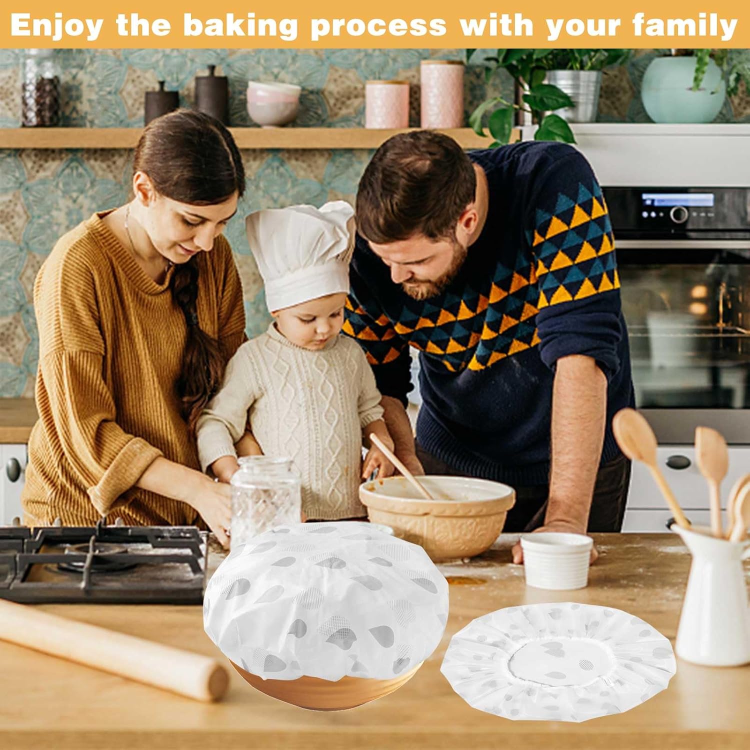 2Pcs Reusable Bread Elastic Bowl Covers for Rising, Sourdough, Adjustable Cover