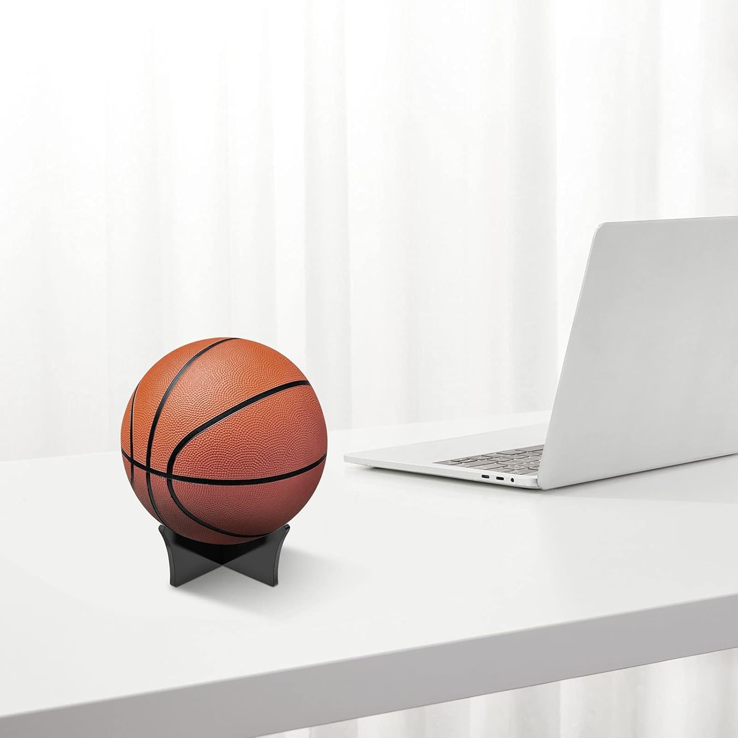 Acrylic Ball Stand Holder - Display Stand for Football, Basketball, Soccer, Volleyball, Rugby & More - Trophy & Memorabilia Showcase