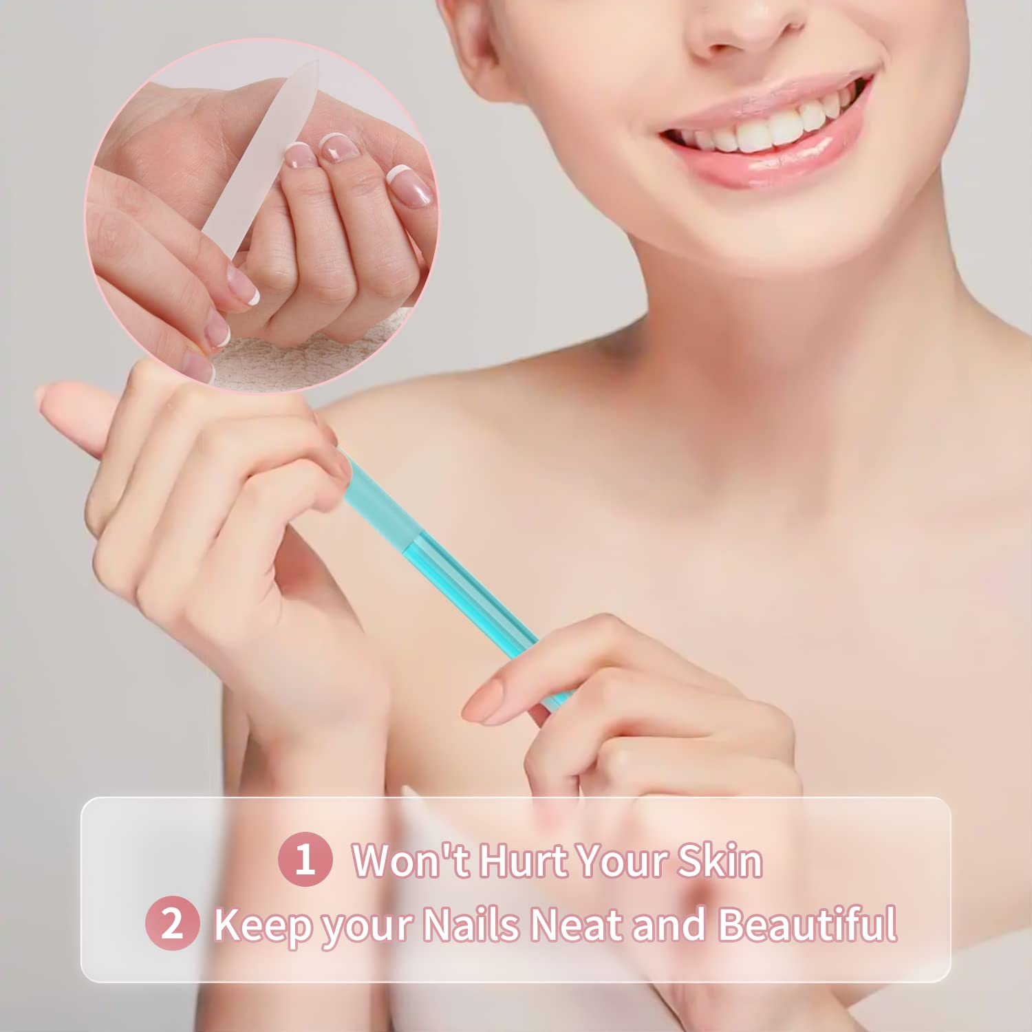 3 Pcs Glass Cuticle Pusher Nail File Cuticle Manicure Stick Remover Cuticle Tool Set Double Sided Crystal Glass with Grit Cuticle Care Stick for Women Girls Nail Salons Homes Pink,Blue,Transparent