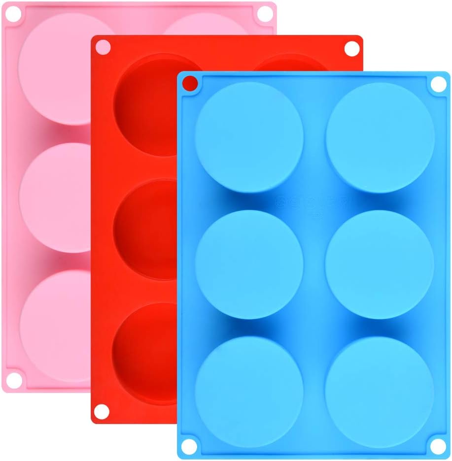 Cake Puck Molds, Silicone Cookie Molds Round Cylinder for Chocolate Covered Cake Pucks, Cookie Pucks Easy to Release 3, Multi