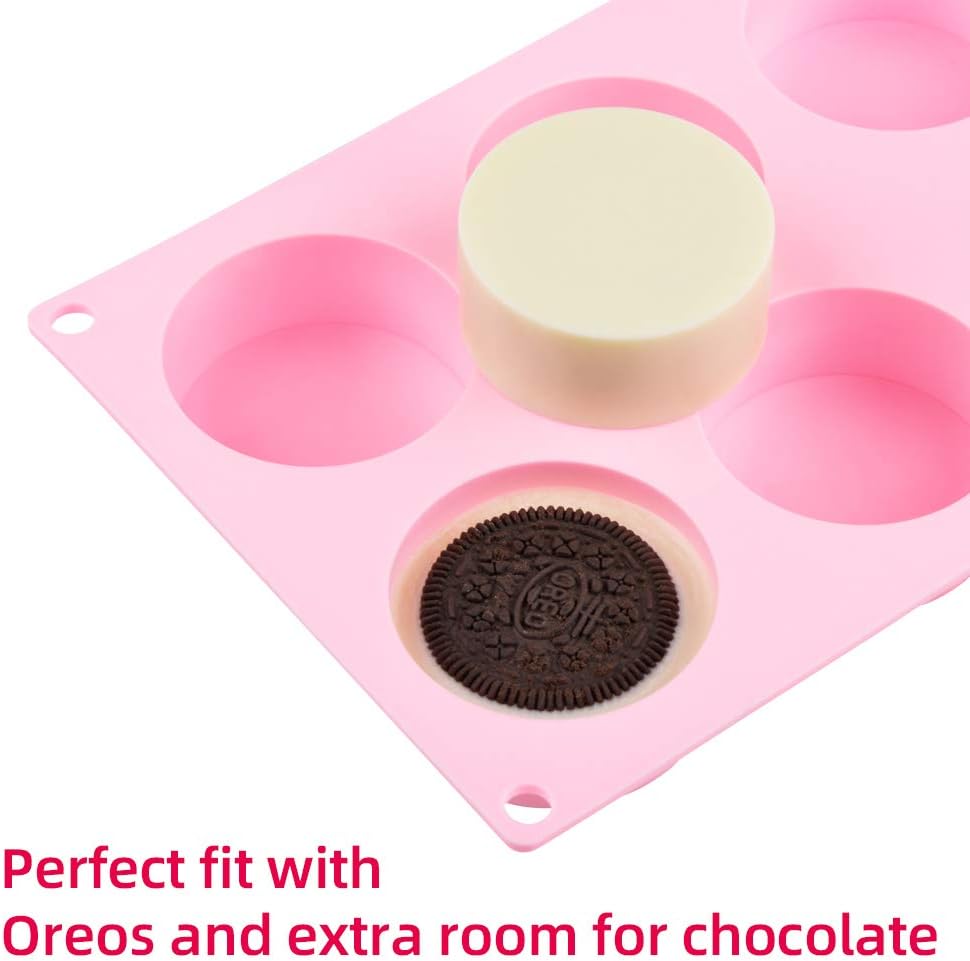 Cake Puck Molds, Silicone Cookie Molds Round Cylinder for Chocolate Covered Cake Pucks, Cookie Pucks Easy to Release 3, Multi