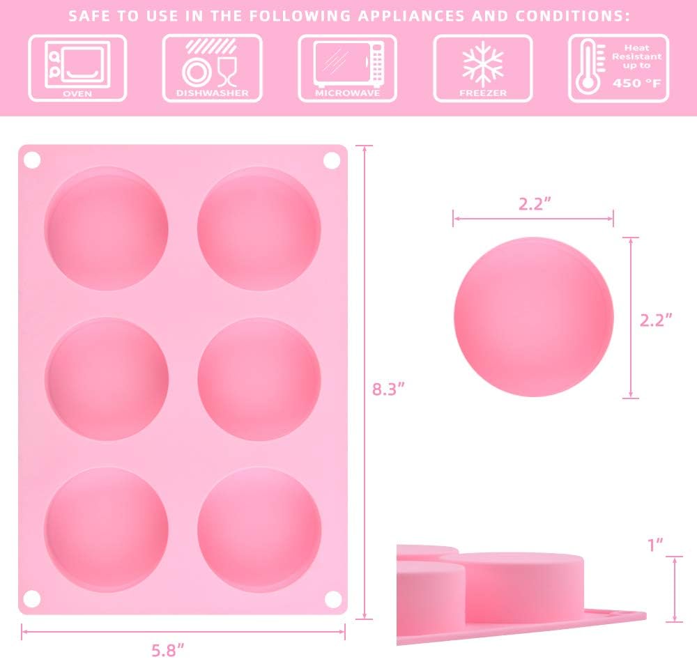 Cake Puck Molds, Silicone Cookie Molds Round Cylinder for Chocolate Covered Cake Pucks, Cookie Pucks Easy to Release 3, Multi