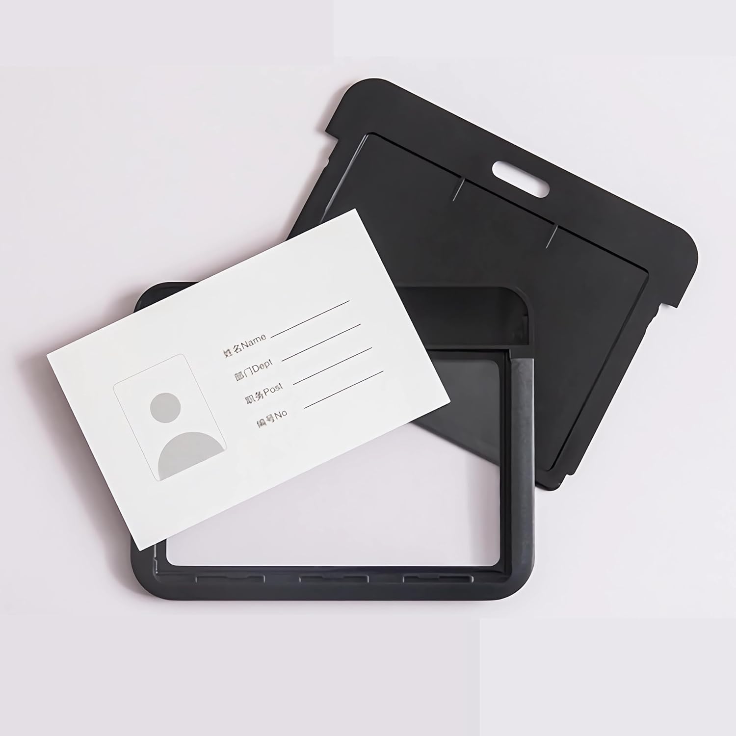 1 Pack Sliding Horizontal ID Badge Holder with Clear Window White ID Card Holder Protector Pouch for Office School ID Credit Cards Proximity Key Cards Driver’s Licenses and Passes