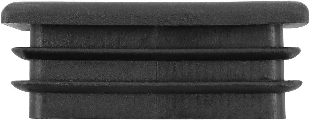 10 PCS 1" X 2" Rectangle Black Plastic Plug End Cap for Pipe Tubing, Chair Leg