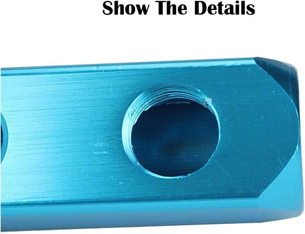 1/4" 2 Way 5 Port Aluminum Air Hose Inline Manifold Block Splitter, Pneumatic Air Compressor Manifold Fitting