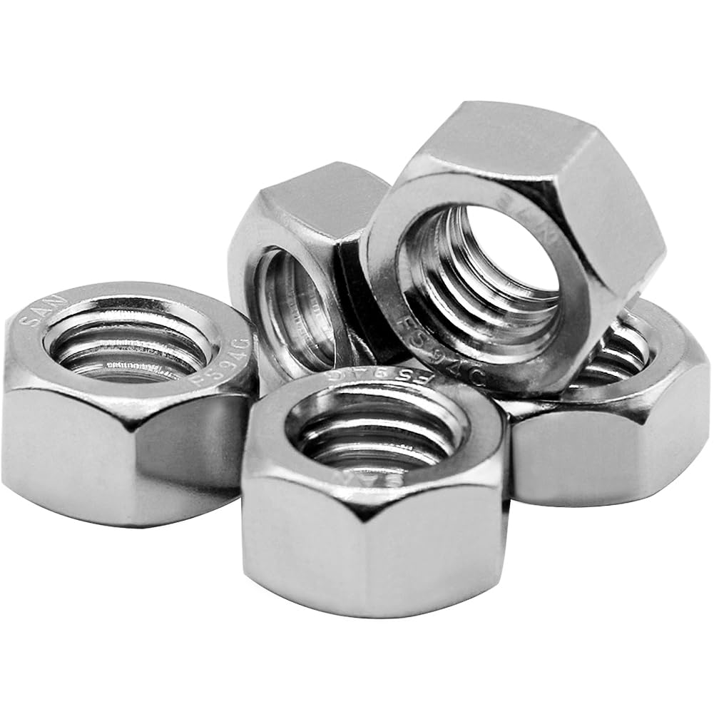 50PCS M6-1.0 Nuts 18-8 304 Stainless Hardware Nuts Commercial Grade for Boats Dock Car