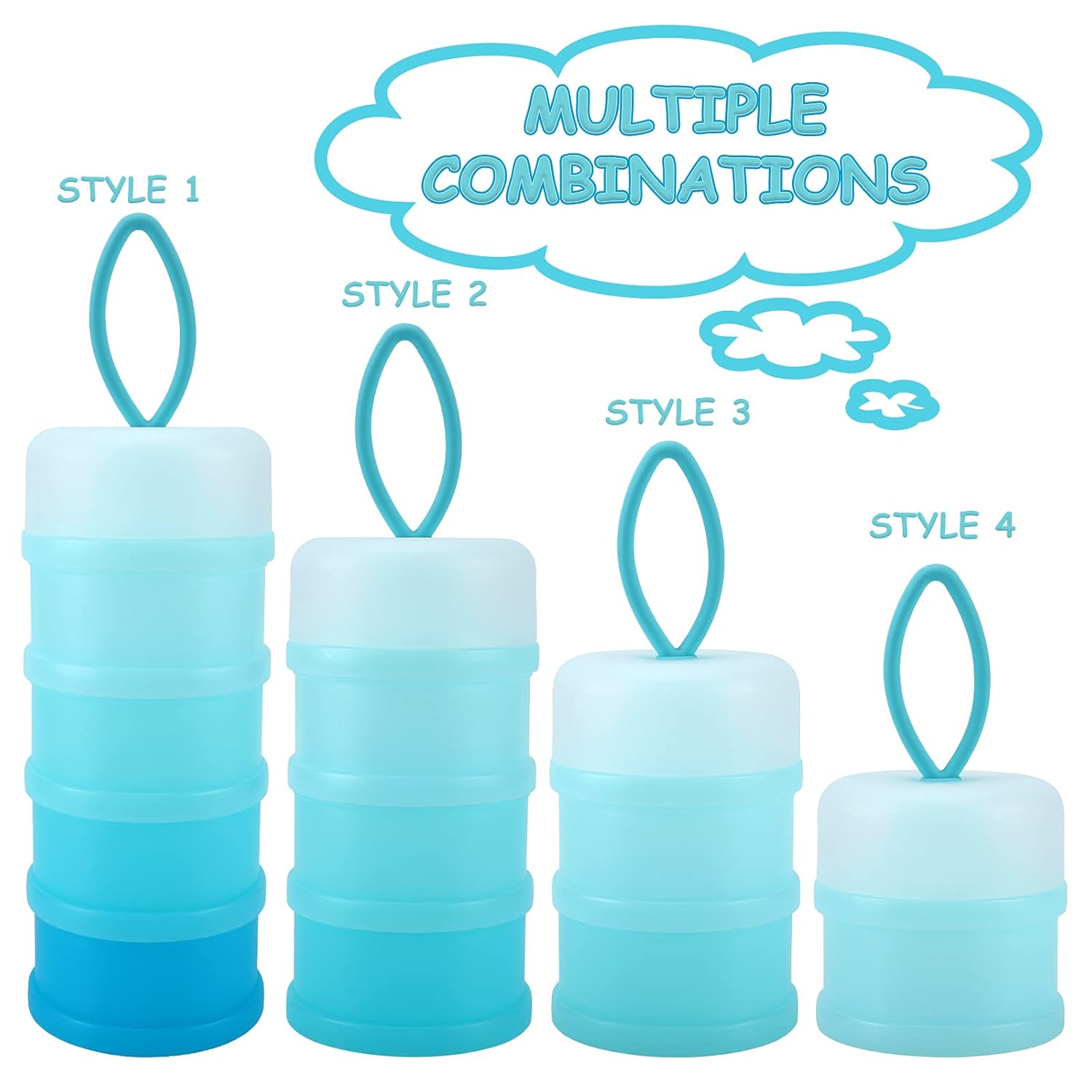 Baby Formula Dispenser On The Go, Stackable Formula Dispenser Formula Container to Go, Non-Spill Portable Milk Powder Kids Snack Storage Container, BPA Free