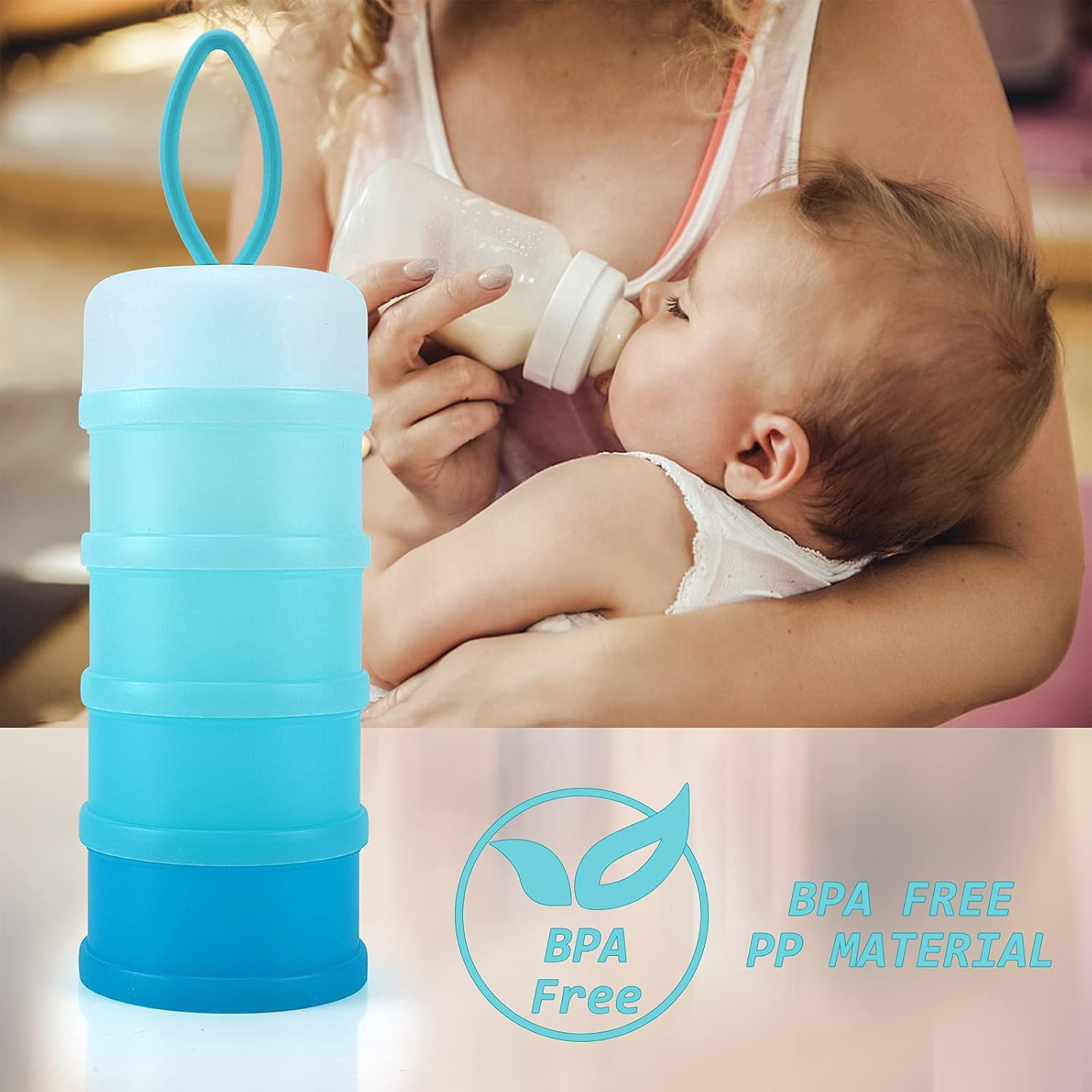 Baby Formula Dispenser On The Go, Stackable Formula Dispenser Formula Container to Go, Non-Spill Portable Milk Powder Kids Snack Storage Container, BPA Free