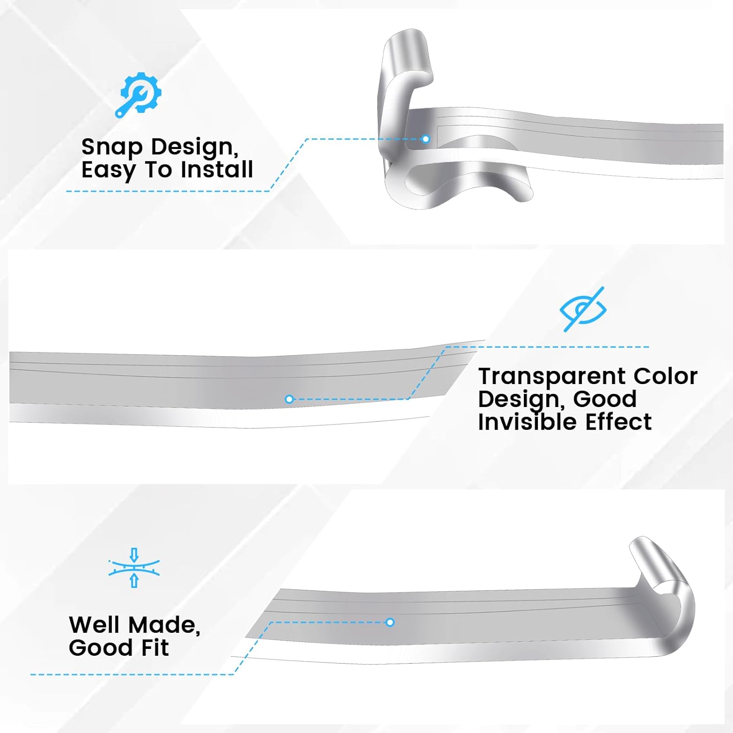 30 Pcs 2.5 Inch Valance Clips, Clear Plastic Valance Clips for Blinds, Window Blinds Hidden Clip for Horizontal Blind Valance