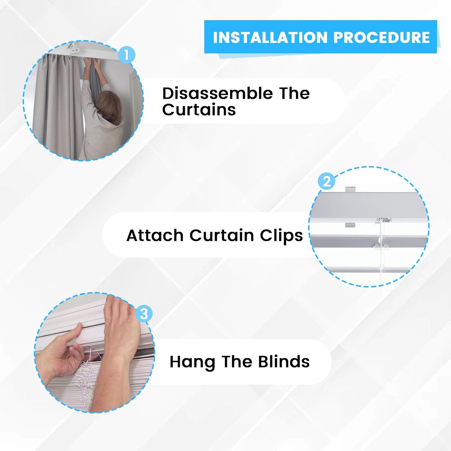 30 Pcs 2.5 Inch Valance Clips, Clear Plastic Valance Clips for Blinds, Window Blinds Hidden Clip for Horizontal Blind Valance