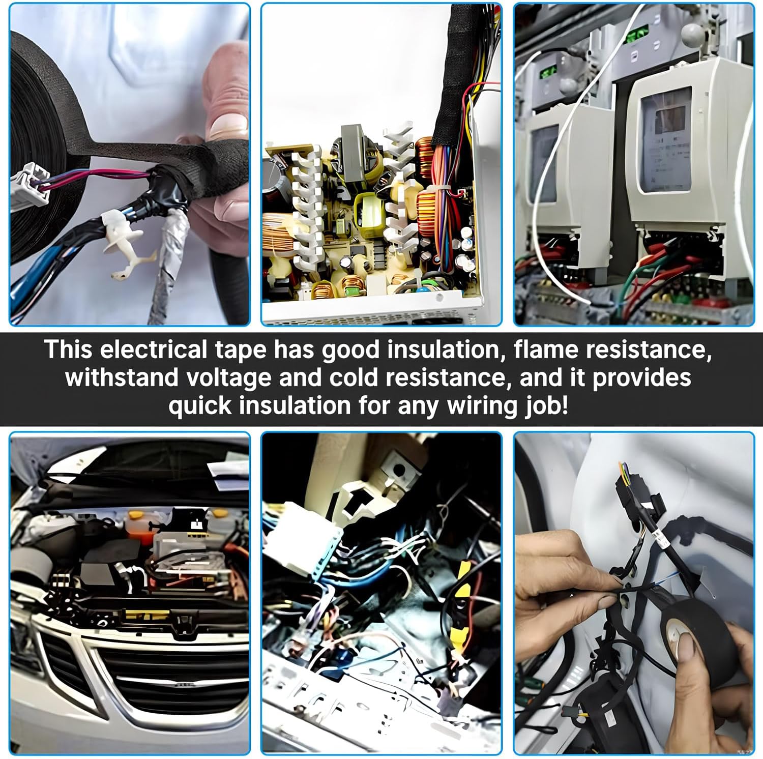 Wire Harness Tape for Electrical Automotive Engine Harness Wrap Protection Noise Damping Cables Fixed 0.59 Inch x 82 FT