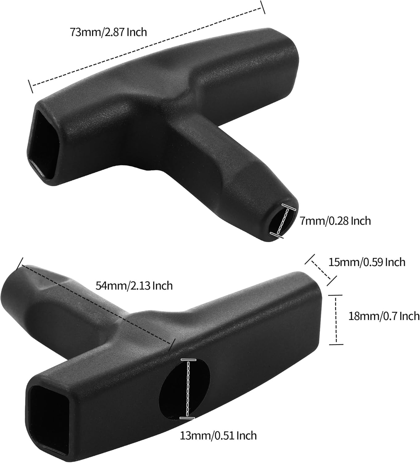 2 Packs Pull Cord Handle, Gasoline Engine Pull Starter Handle Grip, Lawn Mower Pull Handle for Generator, Chainsaw, Trimmer Edger Brush Cutter Engine Parts, 2.84Inch Long and 0.65Inch Width Handle