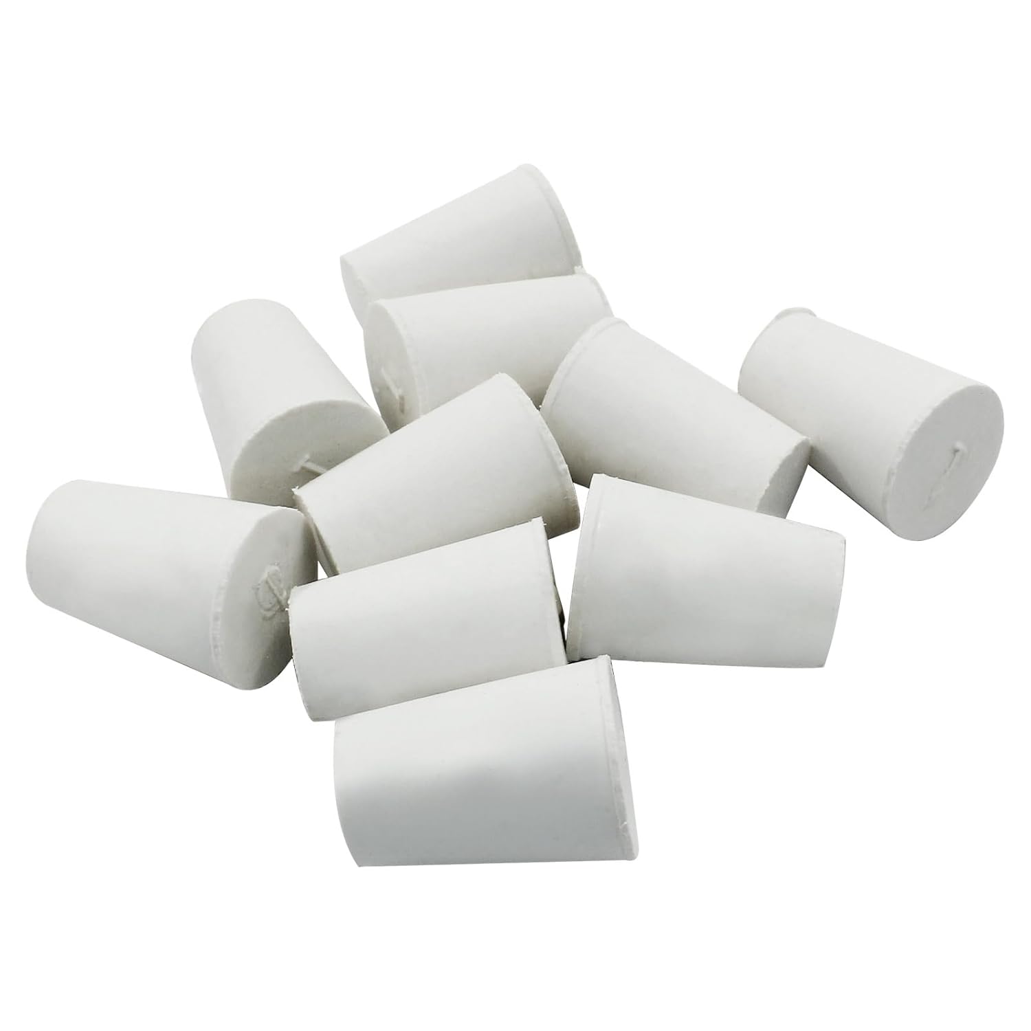 10 Pcs White Solid Rubber Stoppers 1# Tapered Lab Bungs Solid Rubber Stoppers Tapered Lab Seal Rubber Stoppers