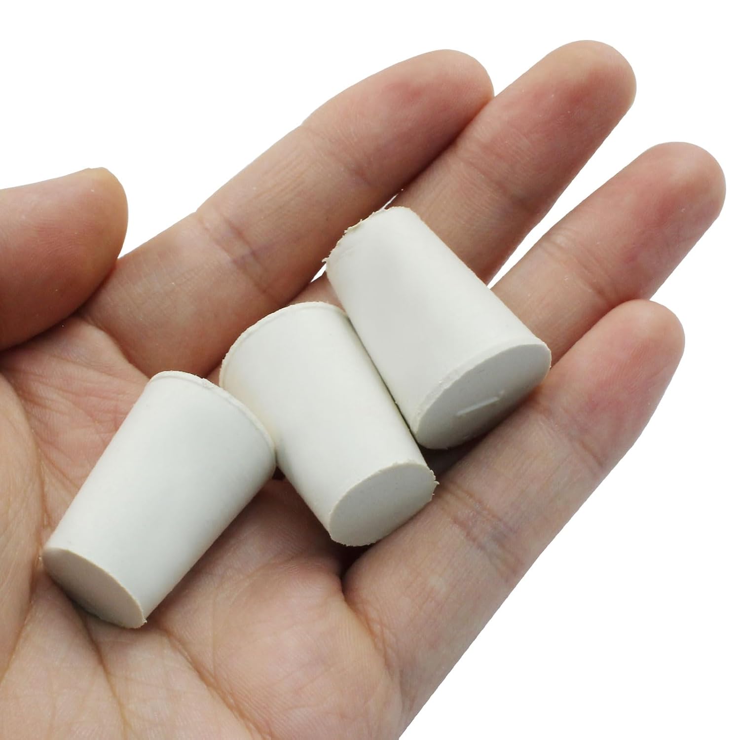 10 Pcs White Solid Rubber Stoppers 1# Tapered Lab Bungs Solid Rubber Stoppers Tapered Lab Seal Rubber Stoppers