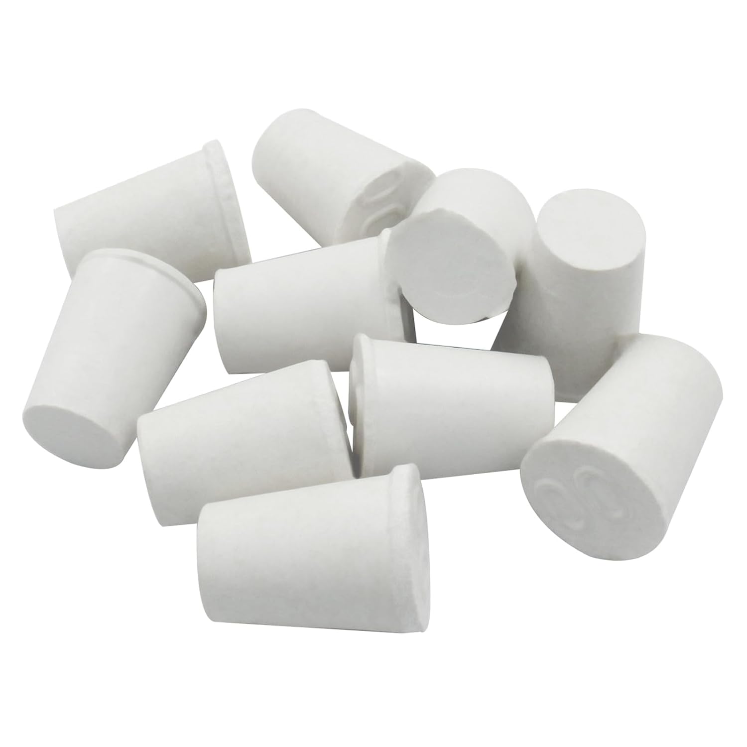 10 Pcs White Solid Rubber Stoppers 00# Tapered Lab Bungs Solid Rubber Stoppers Tapered Lab Seal Rubber Stoppers