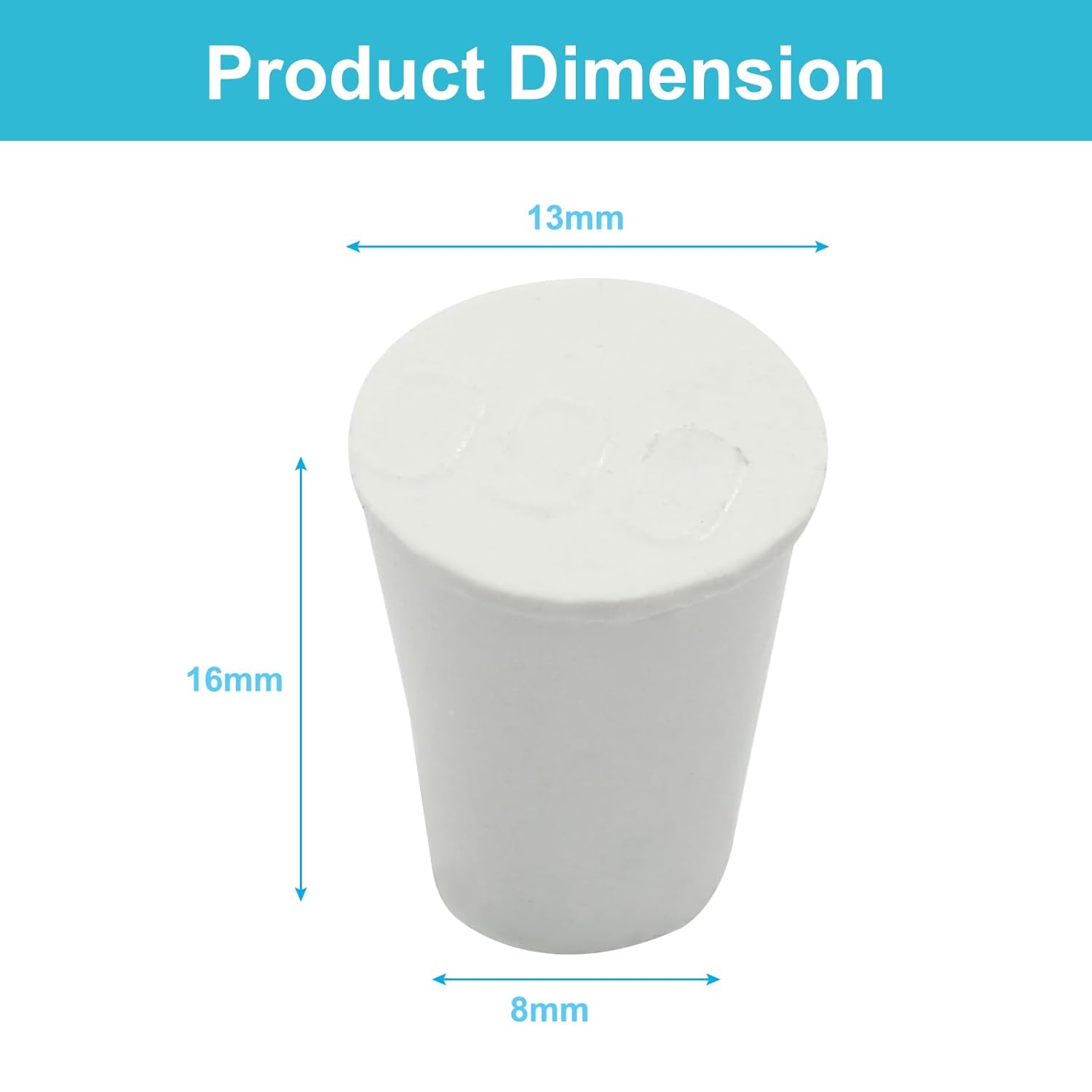 10 Pcs White Solid Rubber Stoppers 00# Tapered Lab Bungs Solid Rubber Stoppers Tapered Lab Seal Rubber Stoppers