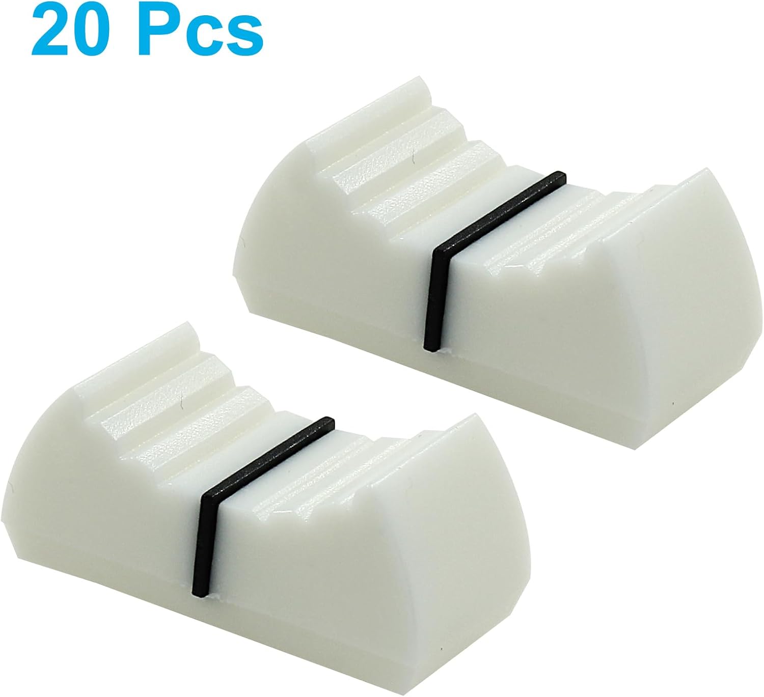 20pcs Fader Knobs, Fader Caps Mixer Slider Fader Knobs Universal Fader Knobs Replacement Fader Cap Slider Straight Slide Potentiometer Knobs, White