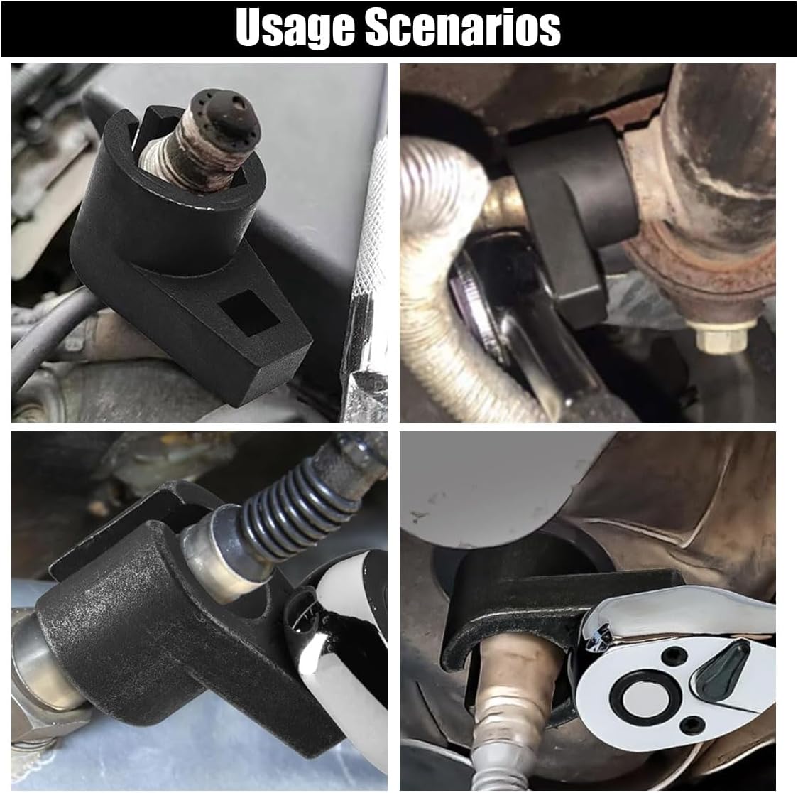 Car Offset Oxygen Sensor Socket, 3/8-Inch Drive, 7/8-Inch 22mm , Side Wire Gate Accesses Sensor for Protect Wire from Damage, Universal Car Accessories for Most Cars 3/8