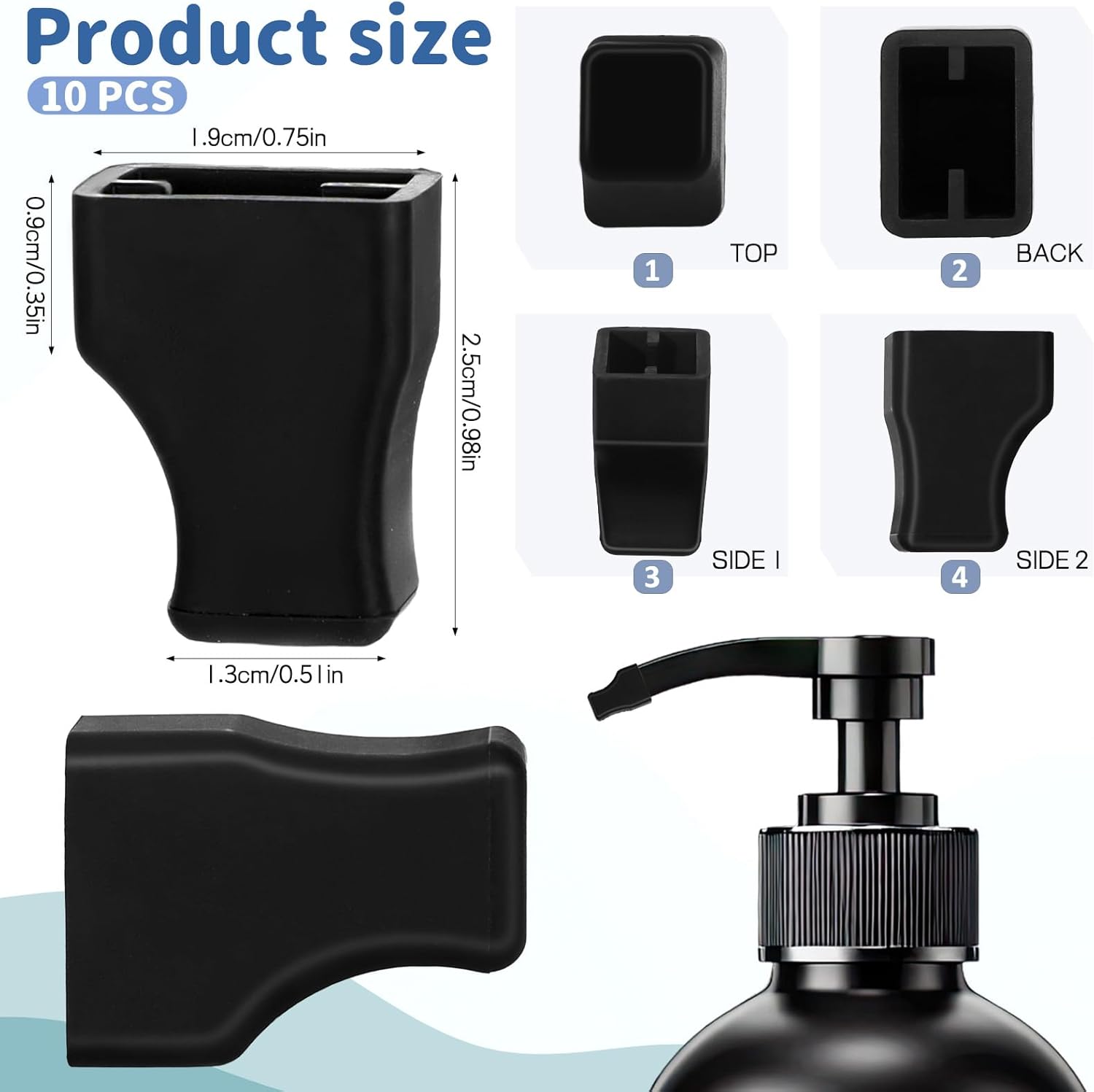 10 PCS Syrup Pump Caps, Syrup Pump Covers Black Rubber Coffee Syrups Pumps Tip Covers Portable Practical Pourer Cap Keep Syrups Sugar Condiments Olive Clean for Pour Dispenser, Oil Liquor Bottle