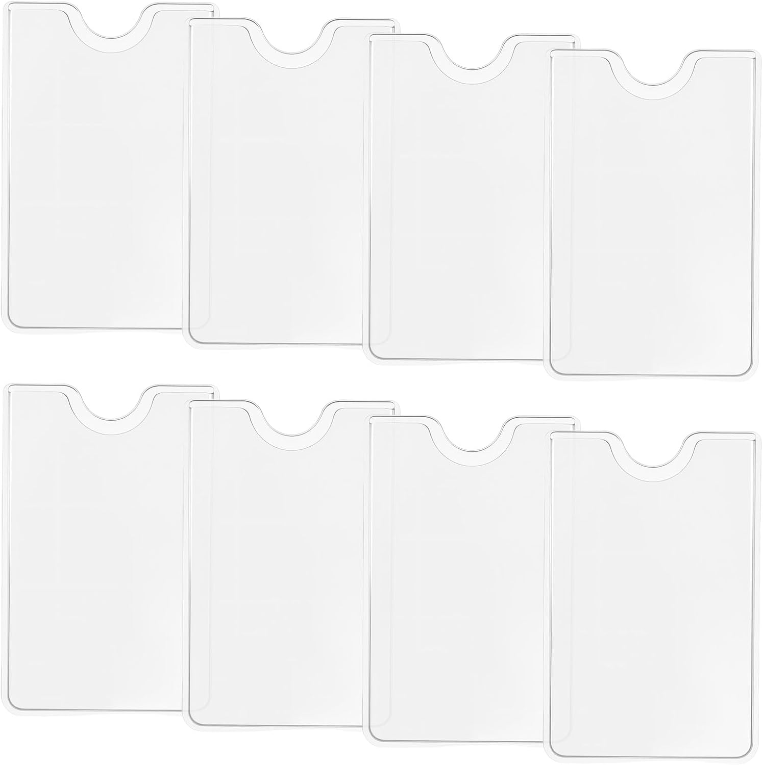 8 Pcs Plastic Credit Card Sleeves for Wallet, Clear Social Security Cards Protector, Waterproof Card Holders Sleeves, Side Loading Protectors for Driver's License, Debit Cards 3.6" x 2.3"
