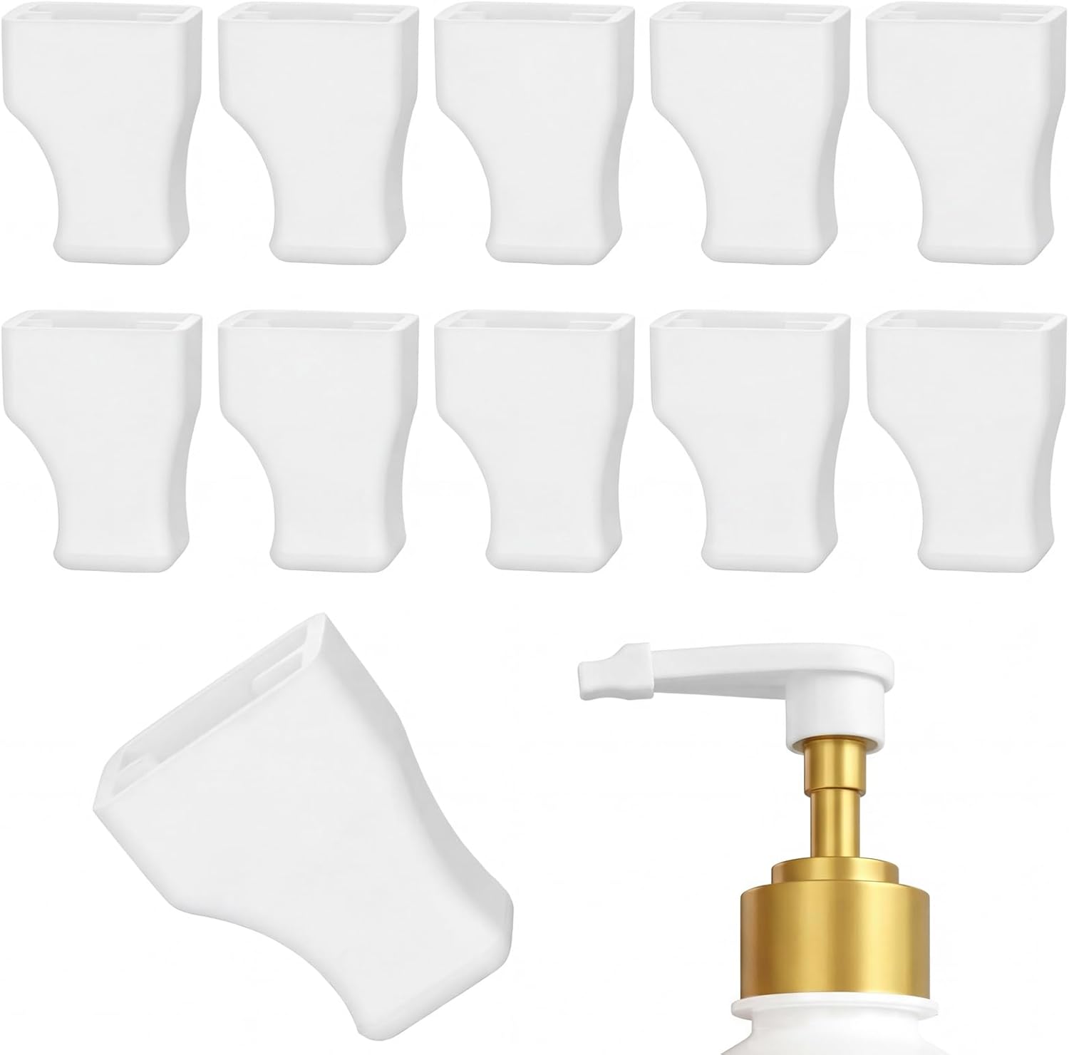 10 Pcs Coffee Syrup Pump Tip Covers, White Rubber Pourer Cap Fits for Syrup Pump, Pour Dispenser, Oil Liquor Bottle, Keep Sugar Condiments Olive Clean Preserved
